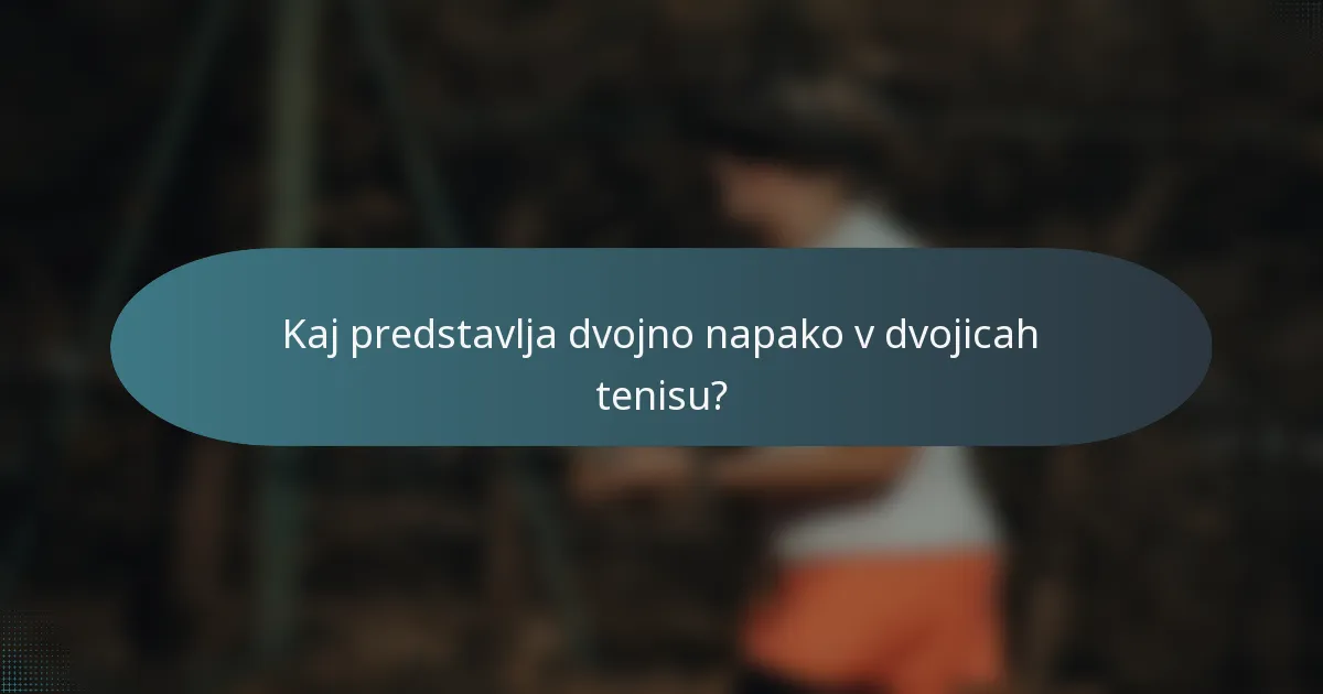 Kaj predstavlja dvojno napako v dvojicah tenisu?